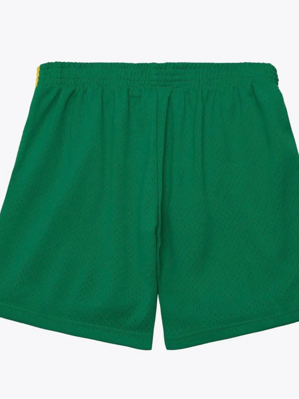 Mitchell & Ness Green Basketball Shorts with Yellow & White Stripes